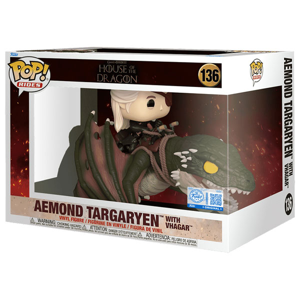 Funko POP #136 Rides House of the Dragon Aemond Targaryen with Vhagar Figure
